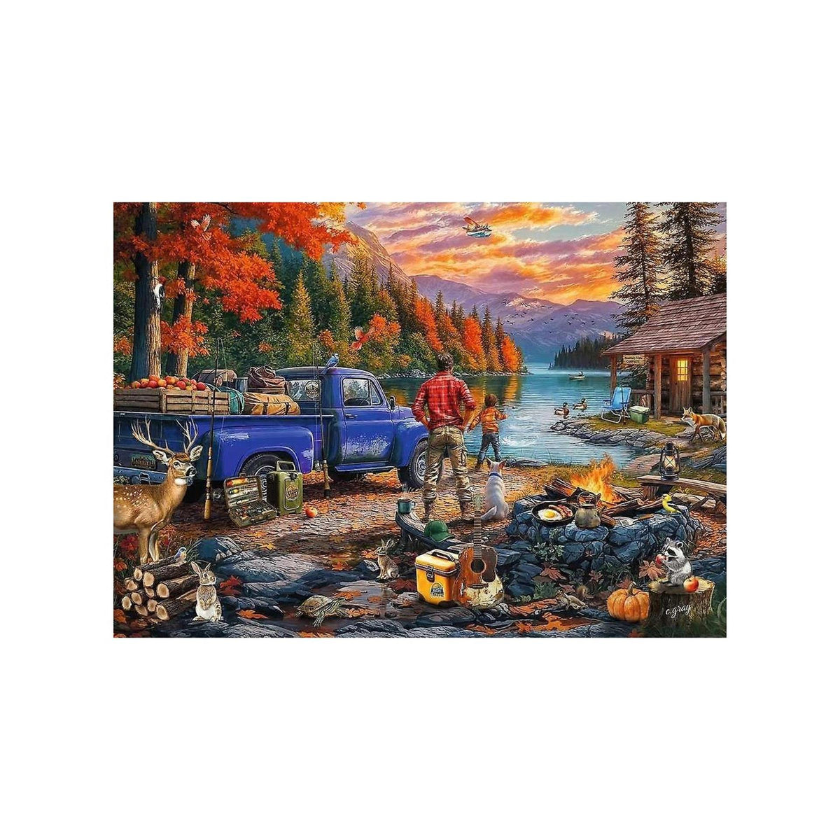 Ravensburger – jezioro o zachodzie słońca – układanka – 300 elementów