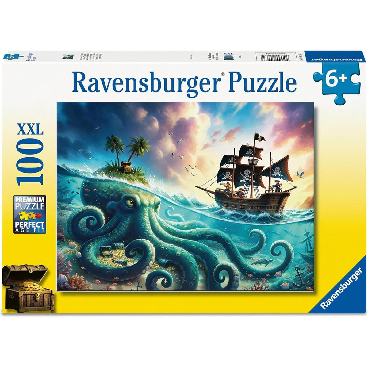 Ravensburger – Skarb Krakena – puzzle dla dzieci – 100 elementów XXL