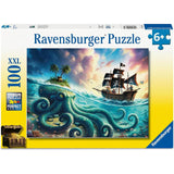 Ravensburger – Skarb Krakena – puzzle dla dzieci – 100 elementów XXL