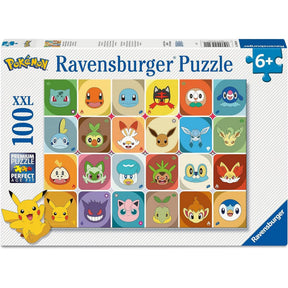 Ravensburger – Twarze Pokémonów – puzzle dla dzieci – 100 elementów XXL