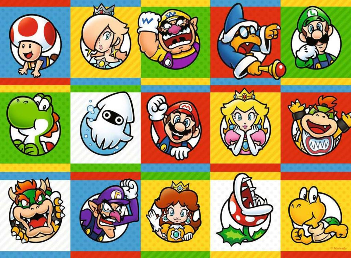 Ravensburger xxl-puzzel super mario character collection - 200 stukjes