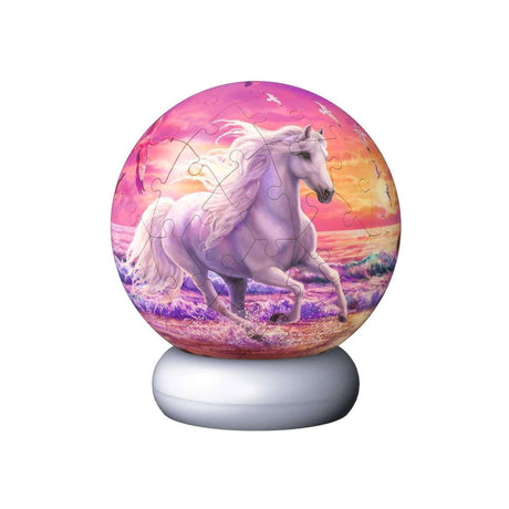 Ravensburger – konie na plaży – lampka nocna w kształcie kulki 3D – 73 elementy