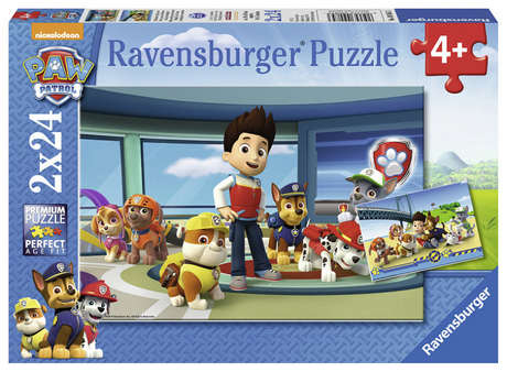 Puzzle Ravensburger Psi Patrol: pomocni detektywi - 2x24 elementy - puzzle dla dzieci