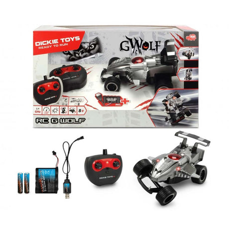 Dickie Toys RC samochód wyścigowy G-Wolf + jasnosrebrno-czarny