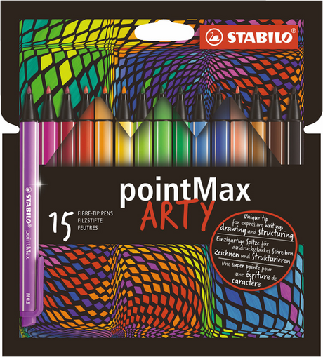 Stabilo pointmax - cienkopis twardy 0,8 mm - artystyczne etui w 15 kolorach
