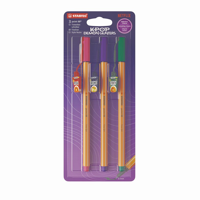 Stabilo point 88 k-pop demon hunters bister 3 stuks