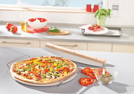 Leifheit 3159 okrągły kamień do pizzy z nożem