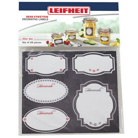 Samoprzylepne etykiety dekoracyjne Leifheit 3218 20 sztuk czarno-białe
