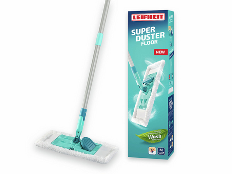 Środek do czyszczenia podłóg Leifheit Super - 33 cm - zestaw startowy wycieraczka do podłogi ze ściereczką do kurzu - 100x zmywalny