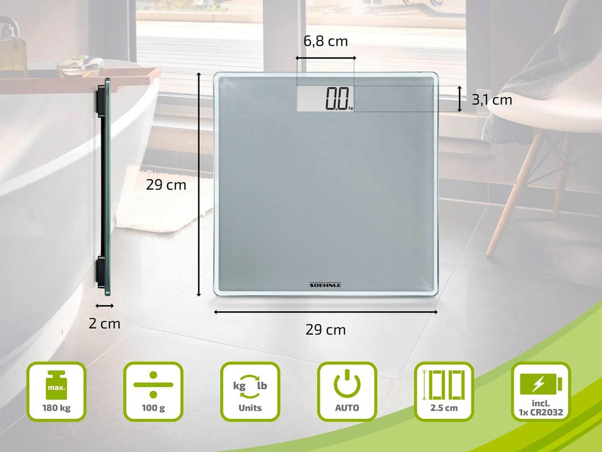 Waga osobista Soehnle Digital Style Sens Compact 300 - do 180kg w kolorze szarym
