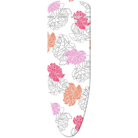Pokrowiec na deskę do prasowania Leifheit Cotton Comfort s m - 125 x 40 cm powierzchnia do prasowania - molton o grubości 3 mm - różowy - biały - pomarańczowy