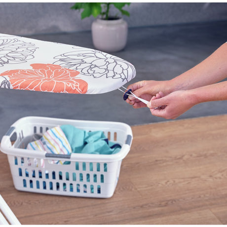 Pokrowiec na deskę do prasowania Leifheit Cotton Comfort s m - 125 x 40 cm powierzchnia do prasowania - molton o grubości 3 mm - różowy - biały - pomarańczowy