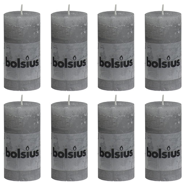 Bolsius Bolsius rustykalne świece 8 St 100x50 mm jasnoszary
