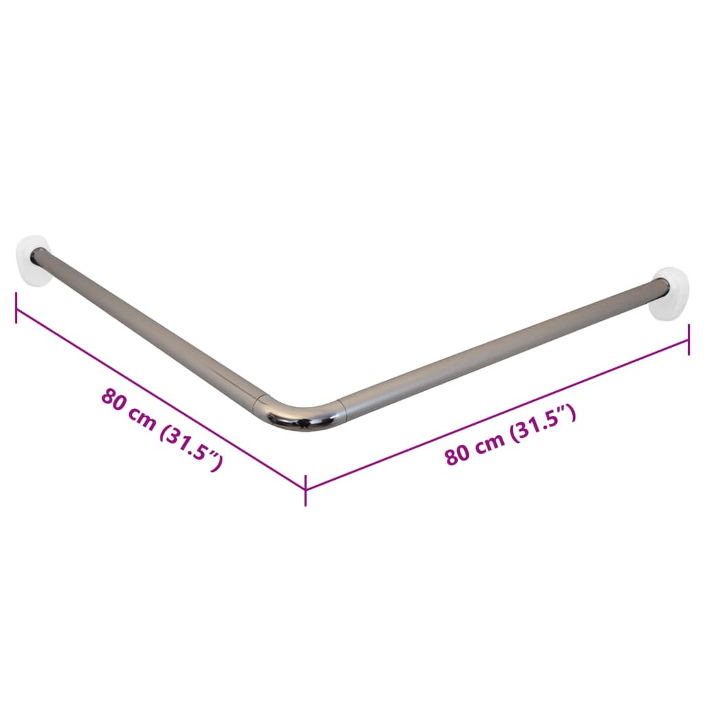 Ridder Ridder Corner Cornec Curtain Rod 80x80x2.5 cm Chromum