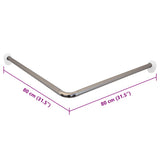 Ridder Ridder Corner Cornec Curtain Rod 80x80x2.5 cm Chromum
