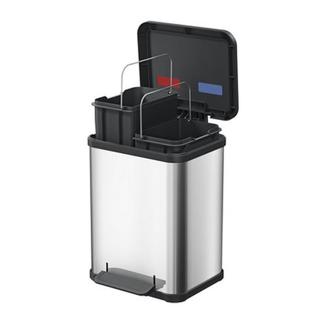 Kosz na śmieci Hailo öko duo plus m - separator śmieci - 2 x 9 l - stal nierdzewna