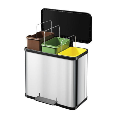 Hailo 0633-220 Öko Trio Plus L Pedal Bin 3x9l Srebrny czarny