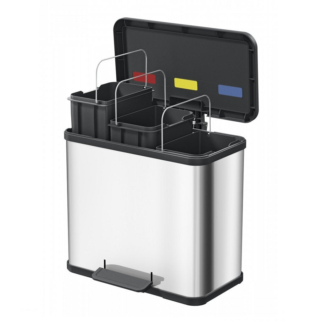 Hailo 0633-230 Öko Trio Plus Pedal Bin 3x9l White