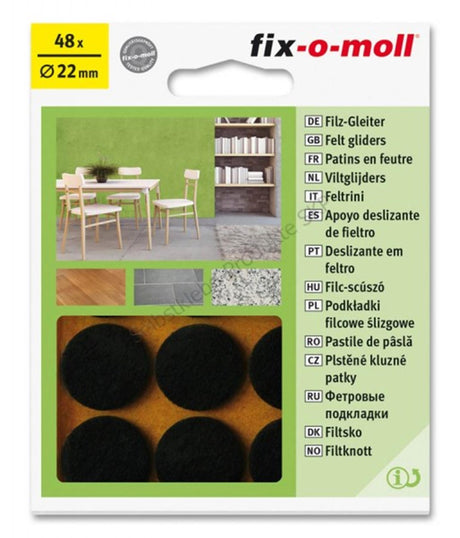 Okrągły filc Fix-o-moll 22mm brązowy