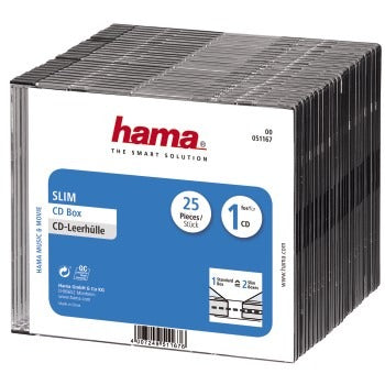 Hama CD slim box czarne 25 szt