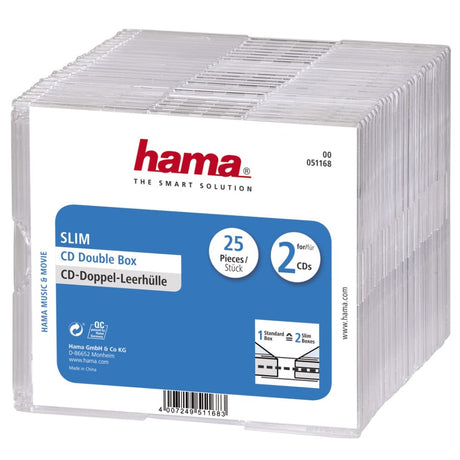 Hama CD slim, podwójne pudełko na biżuterię, 25 sztuk