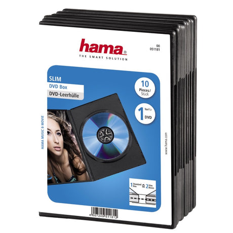 Hama DVD slim box 10 sztuk w kolorze czarnym
