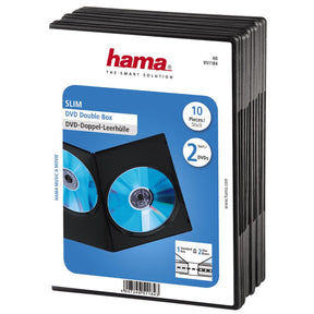 Hama DVD slim box podwójne czarne 10 sztuk
