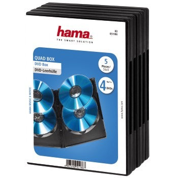 Hama Quad Box 4DVD, czarny, 5 sztuk