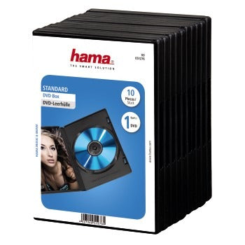 Pudełko na DVD Hama, czarne, 10 sztuk