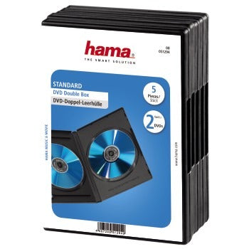 Hama DVD podwójne pudełko czarne 5 sztuk
