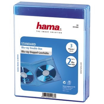 Hama Bluray podwójne pudełko 3 sztuki w kolorze niebieskim