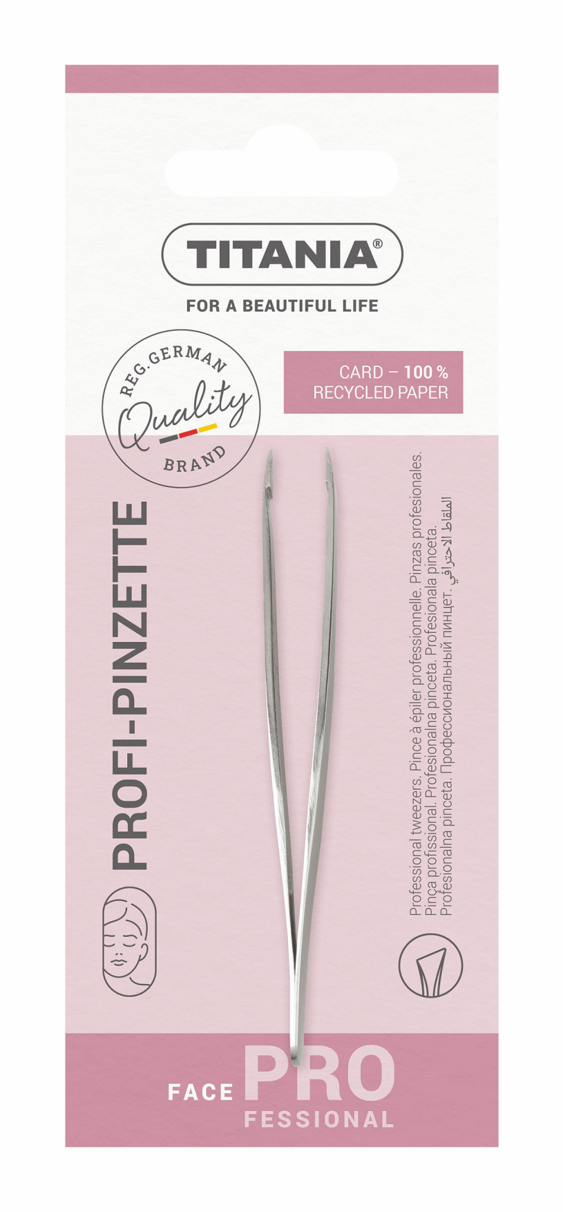 Titania profi pincet rvs 9.5cm - schuin