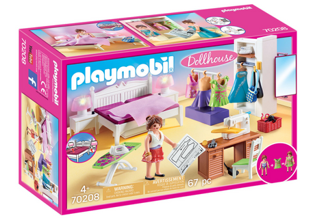 Sypialnia dla lalek Playmobil z kącikiem do projektowania mody - 70208