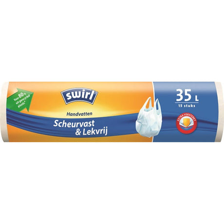 Worek na śmieci Melitta z pedałem wirowym i uchwytami 35-litrowa rolka zawierająca 15 sztuk, 80% plastiku pochodzącego z recyklingu