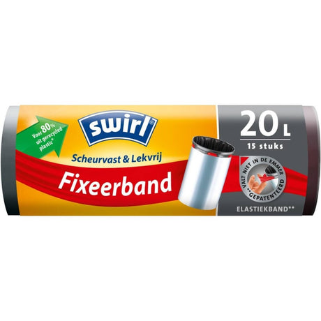 Worek na śmieci z pedałem wirowym i elastyczną opaską mocującą 20-litrowa rolka zawierająca 10 worków 480x515 mm, 80% plastiku pochodzącego z recyklingu
