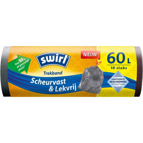 Worki na śmieci wirowe ze sznurkiem 60l 10 sztuk szare