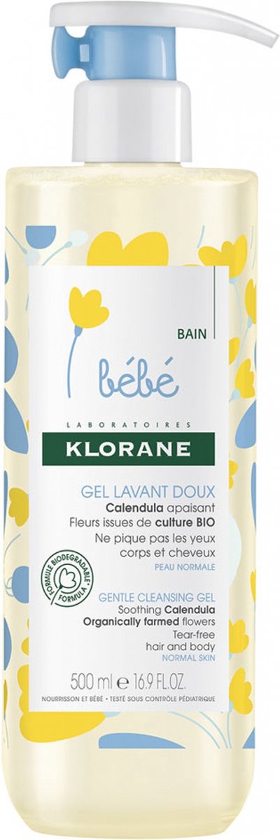 Klorane - gentle cleansing gel bébé - 500ml - pompfles