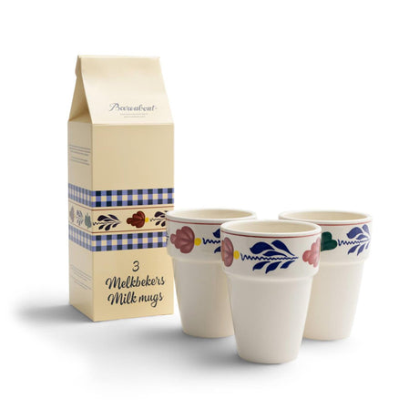 Zestaw 3 kubków do mleka Sonja Boerenbont w kartonowym opakowaniu po mleku 25 cl