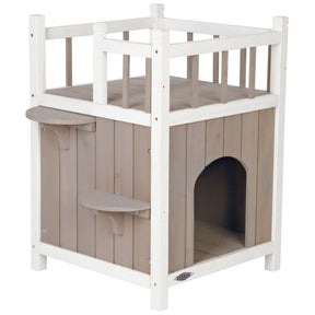 Dom Trixie Kattenhuis Cat z balkonem szarym białym