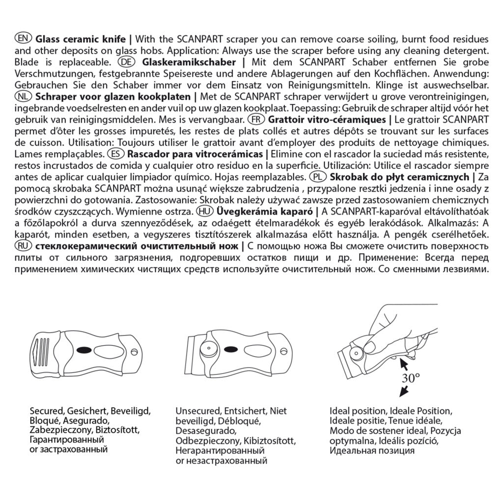 Nóż do ścierania do płyty ceramicznej Scanpart