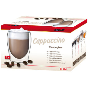 Scanpart dwuścienne szklanki do kawy 300 ml - cappuccino - szklanka do kawy dwuścienna - 2 sztuki