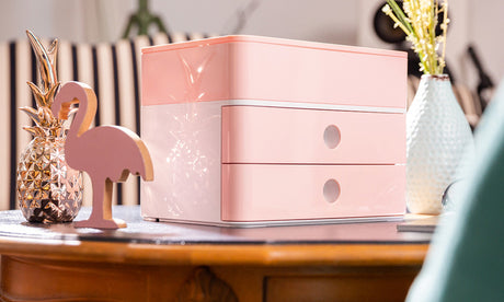 Han smart-box plus - allison - 2 szuflady + pudełko - biało-różowy - ha-1100-86