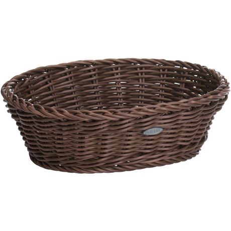 Kosz owalny Westmark Saleen 26x19x8cm - brązowy plastikowy kosz do przechowywania.