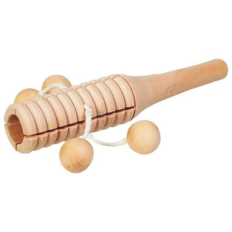 Blok dźwiękowy Goki z 4 drewnianymi kulkami. 16cm. 3+