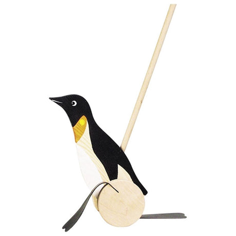 Wałek z kijem Goki: pingwin wys. 22cm, kij l60cm, 1+