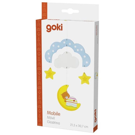 Drewniany mobilny telefon Goki podróżujący nocą