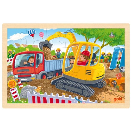 Goki Wooden Jigsaw Puzzer Exacator, 24st.