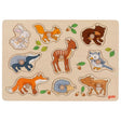 Goki wooden stud puzzle forest animals, 9st.