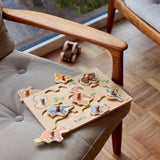Goki wooden stud puzzle forest animals, 9st.