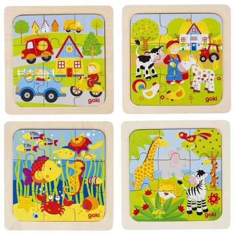 Puzzle farma, zwierzęta morskie itp. 9 części.